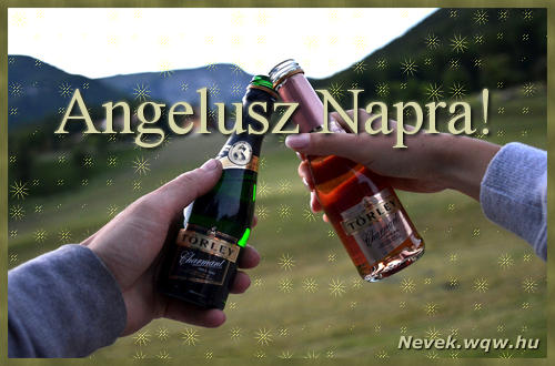 Kpeslap Angelusz nvnapra. Angelusz napra szeretettel. Sok boldog nvnapot!