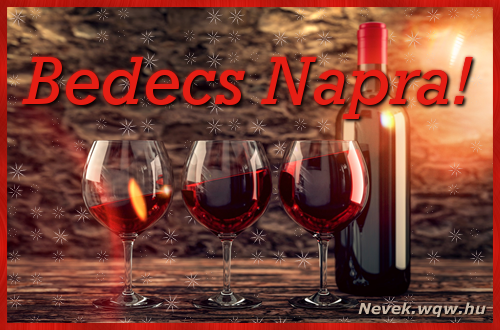Nvnapi kpeslap vrsborral s poharakkal Bedecs napra.