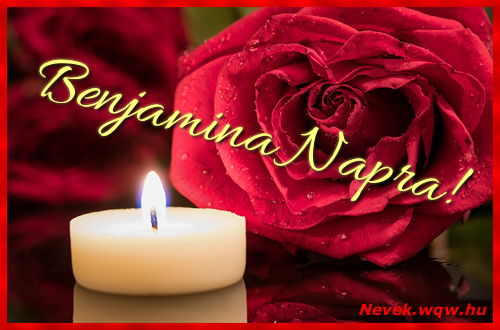 Kpeslap Benjamina nvnapra. Benjamina napra szeretettel. Sok boldog nvnapot!