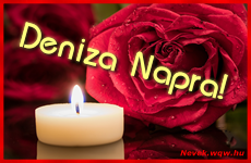 Kpeslap Deniza nvnapra. Deniza napra szeretettel. Sok boldog nvnapot!