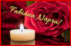 Kpeslap Fabina nvnapra. Fabina napra szeretettel. Sok boldog nvnapot!