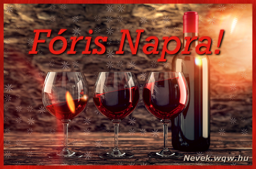Nvnapi kpeslap vrsborral s poharakkal Fris napra.