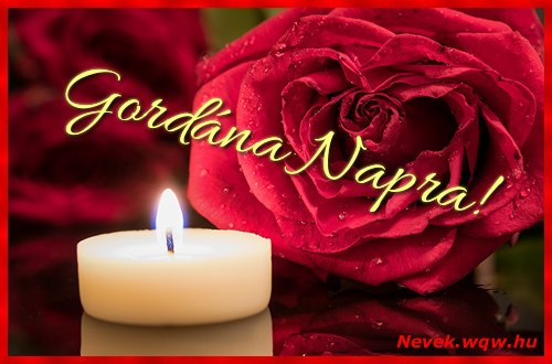 Kpeslap Gordna nvnapra. Gordna napra szeretettel. Sok boldog nvnapot!