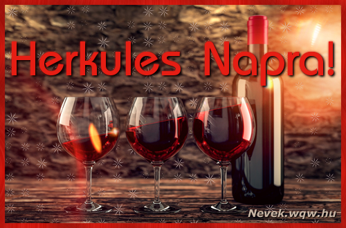Nvnapi kpeslap vrsborral s poharakkal Herkules napra.