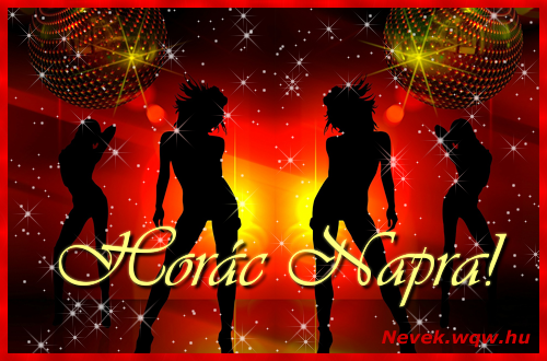 Tncos csajos kpeslap Horc nvnapra.