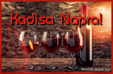 Nvnapi kpeslap vrsborral s poharakkal Kadisa napra.