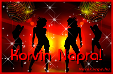 Tncos csajos kpeslap Korvin nvnapra.