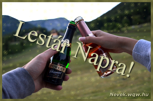 Kpeslap Lestr nvnapra. Lestr napra szeretettel. Sok boldog nvnapot!