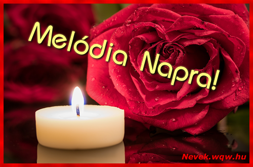 Kpeslap Meldia nvnapra. Meldia napra szeretettel. Sok boldog nvnapot!