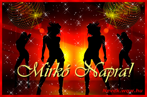 Tncos csajos kpeslap Mirk nvnapra.