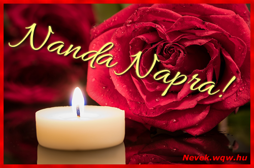 Kpeslap Nanda nvnapra. Nanda napra szeretettel. Sok boldog nvnapot!