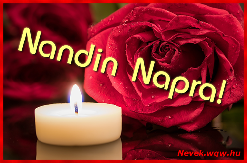 Kpeslap Nandin nvnapra. Nandin napra szeretettel. Sok boldog nvnapot!