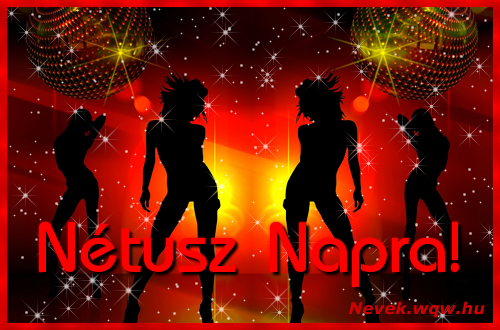 Tncos csajos kpeslap Ntusz nvnapra.