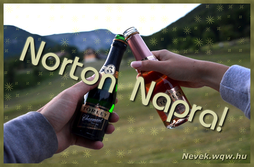 Kpeslap Norton nvnapra. Norton napra szeretettel. Sok boldog nvnapot!