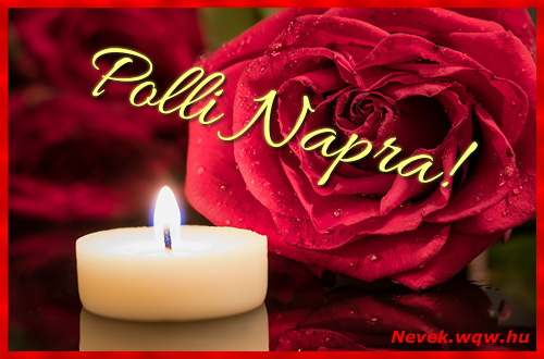 Kpeslap Polli nvnapra. Polli napra szeretettel. Sok boldog nvnapot!
