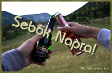 Kpeslap Sebk nvnapra. Sebk napra szeretettel. Sok boldog nvnapot!