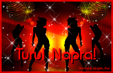Tncos csajos kpeslap Turul nvnapra.