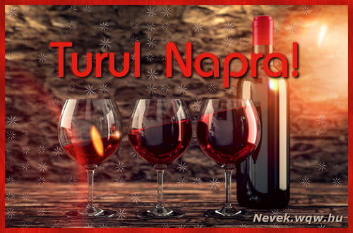 Nvnapi kpeslap vrsborral s poharakkal Turul napra.